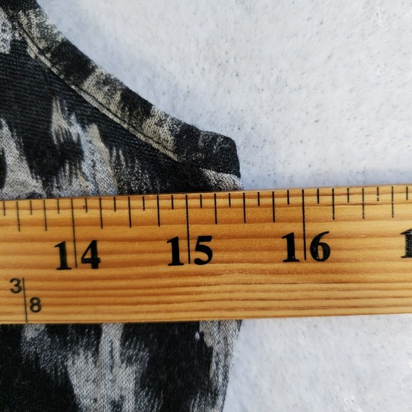 Mary Jane Tank Top Women Size Small Animal Print Lace Back Black Gray USA - Picture 7 of 9